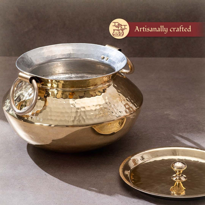 Brass Indian Style Wok/ Brass Soup Pot