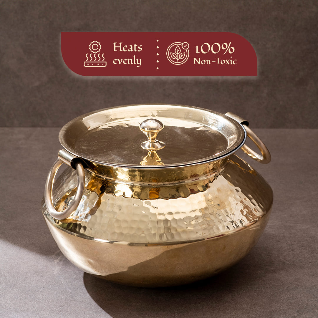 Brass Indian Style Wok/ Brass Soup Pot – P-TAL: Traditional Kitchenware ...
