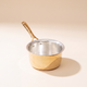 Brass Saucepan with insulated steel base with golden PVD coating handle