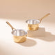 Set of 2 Brass Saucepans with Insulated handles (1.2 QT , 1.9 QT)