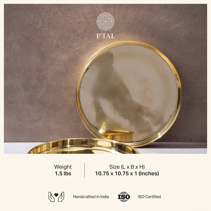 Brass Thaali - 12 inch Thali/Plate for Dining P-TAL