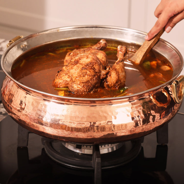 Copper Hammered Braiser - Copper Chafing Dish