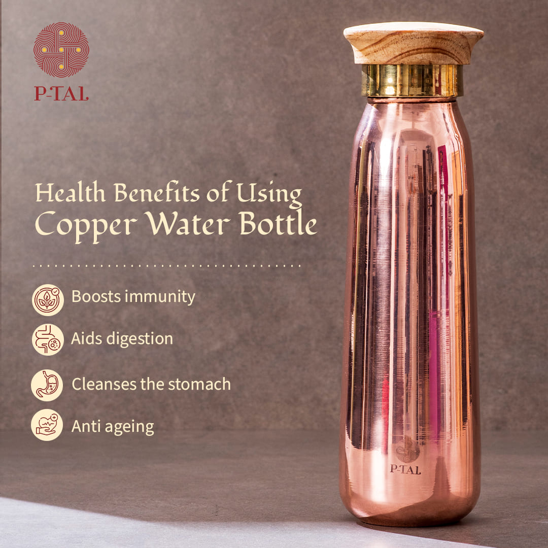 Copper Bottle, 100% Leakproof Copper Water Bottle