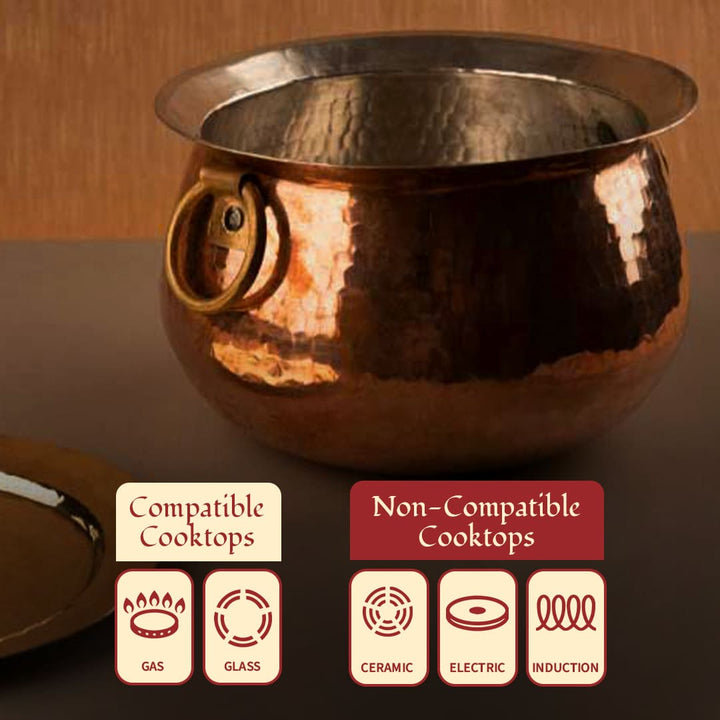 Copper Deep Bottom Cooking Pot (Copper Madurai Handi)