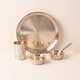Bronze (Kansa) high hipped plate (Thaali) Set 10.5" - 5 pieces (1 Thaali, 2 bowls, 1 glass, 1 spoon)