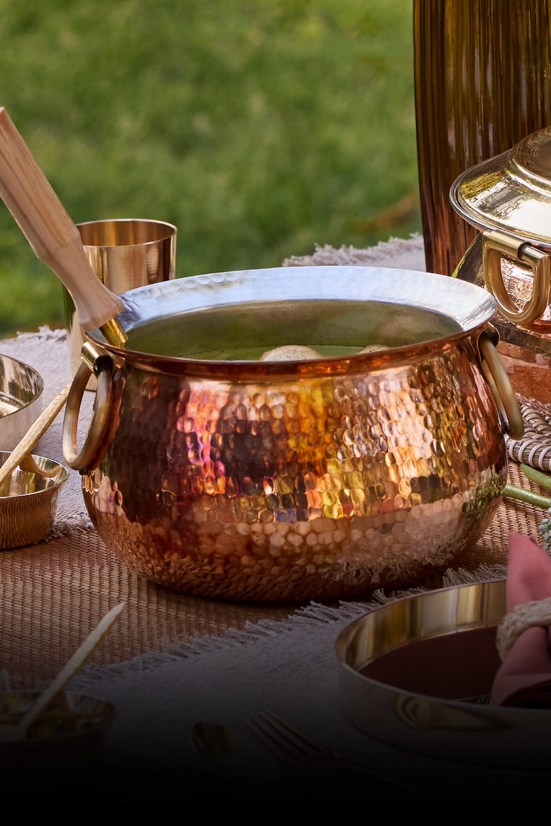 Copper Deep Bottom Cooking Pot - Stew Pot/Dutch Oven (Copper Madurai Handi) P-TAL