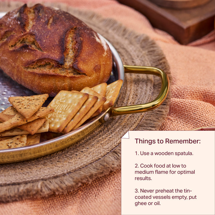 Brass Dosa Tawa with Insulated handles- All Purpose Pan P•TAL