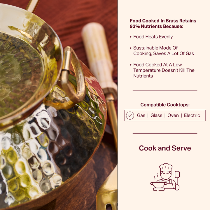 Brass Indian Style Wok/ Brass Soup Pot P-TAL