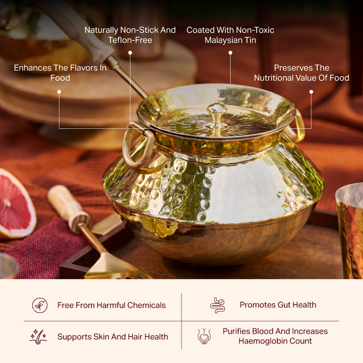 Brass Indian Style Wok/ Brass Soup Pot P-TAL