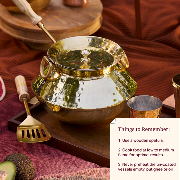 Brass Indian Style Wok/ Brass Soup Pot P-TAL