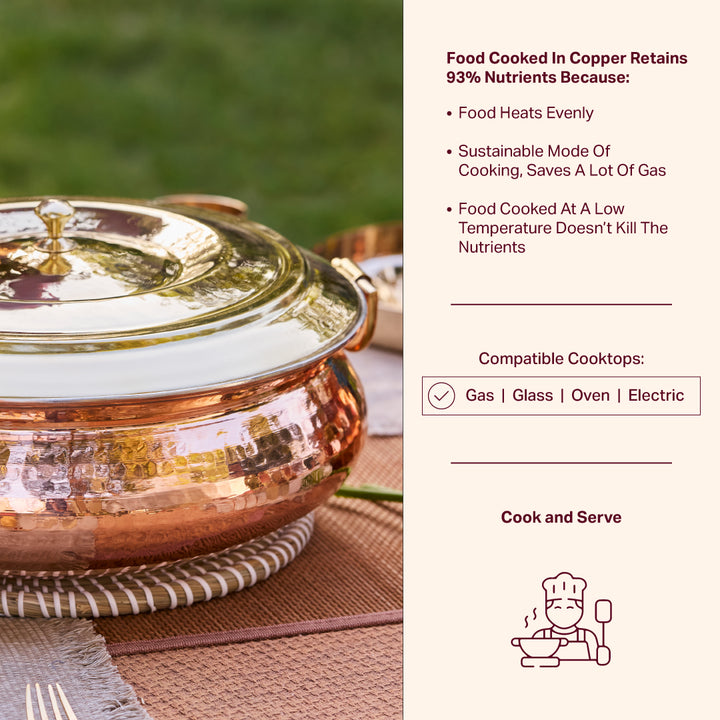 Copper Hammered Braiser - Copper Chafing Dish
