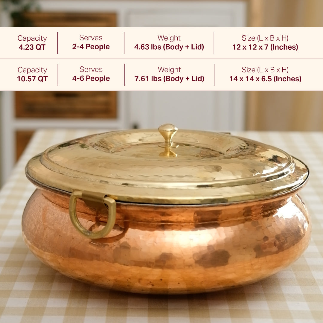 Copper Hammered Braiser - Copper Chafing Dish P•TAL
