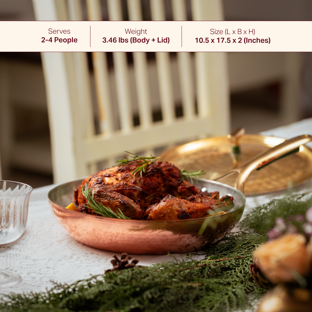 Copper Frying Pan (Frypan with Insulated Brass Handle - Saute Pan) P-TAL