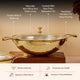 Brass Wok with Glass lid (Circular & Deep cooking/ serving Utensil)