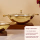 Brass Wok with Glass lid (Circular & Deep cooking/ serving Utensil)
