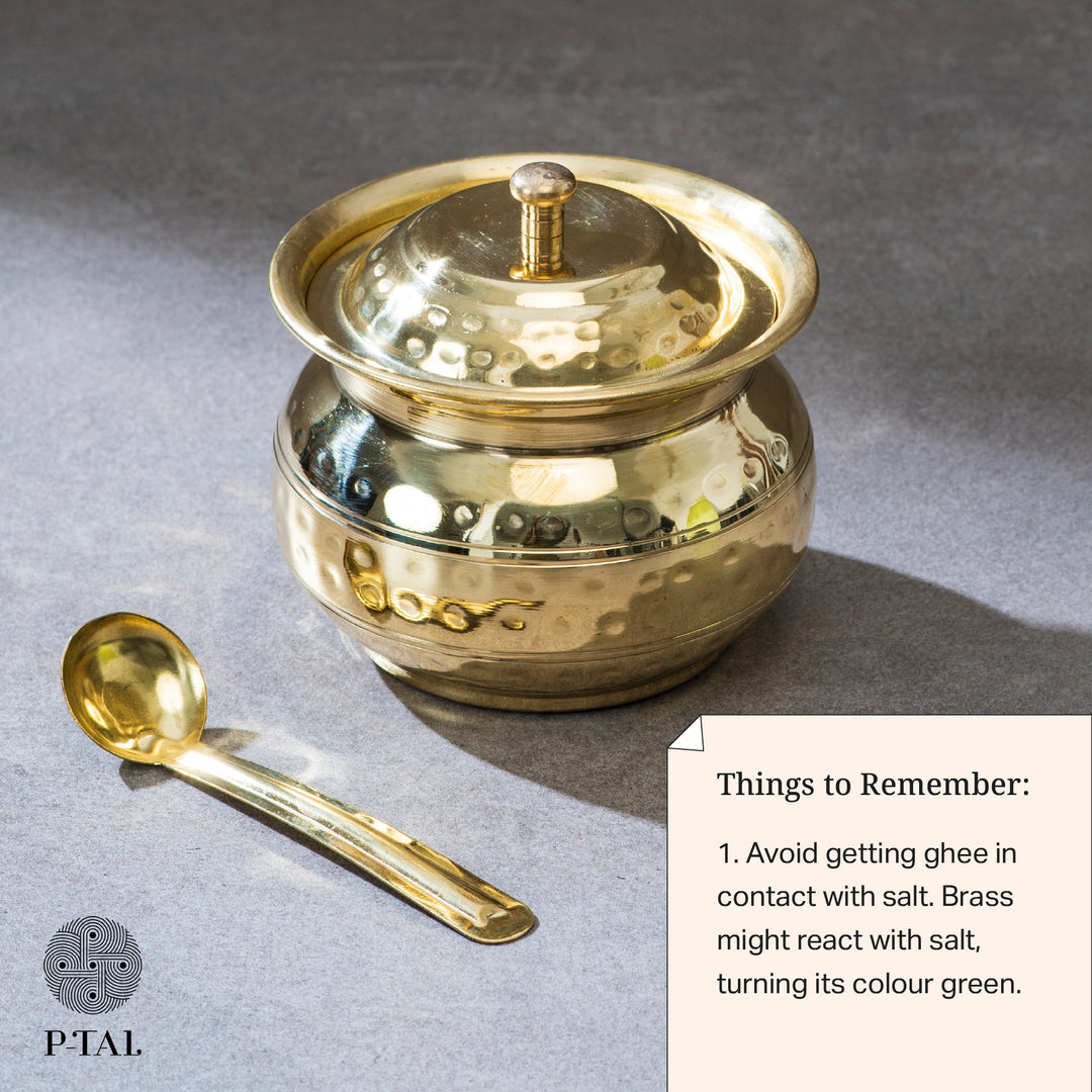 Brass Ghee pot/ Clarified butter pot