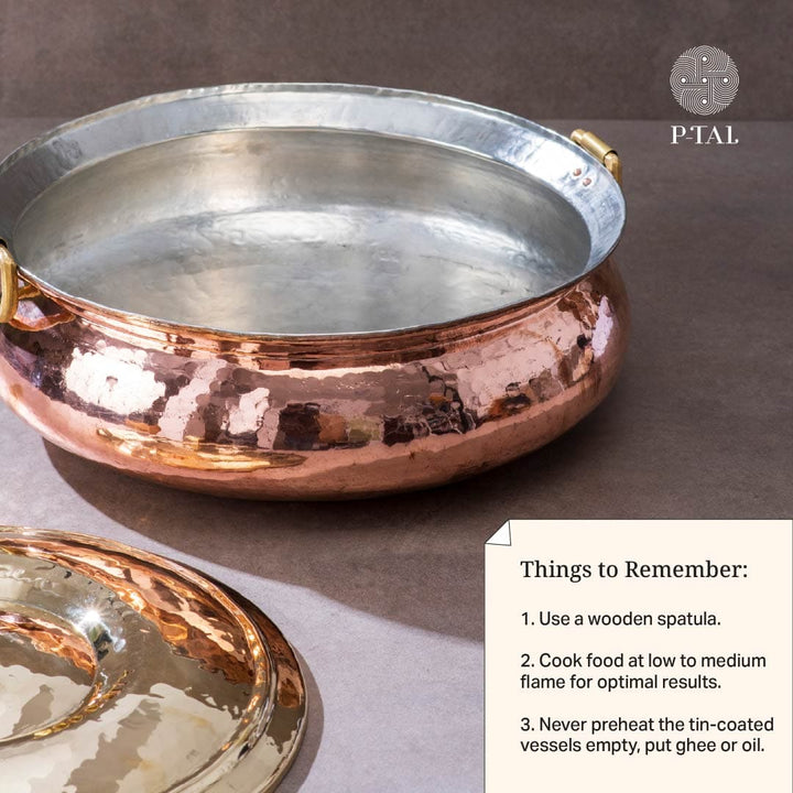 Copper Hammered Lagan/ Wide and shallow copper cooking vessel/ Copper Hammered Braiser - Copper Chafing Dish