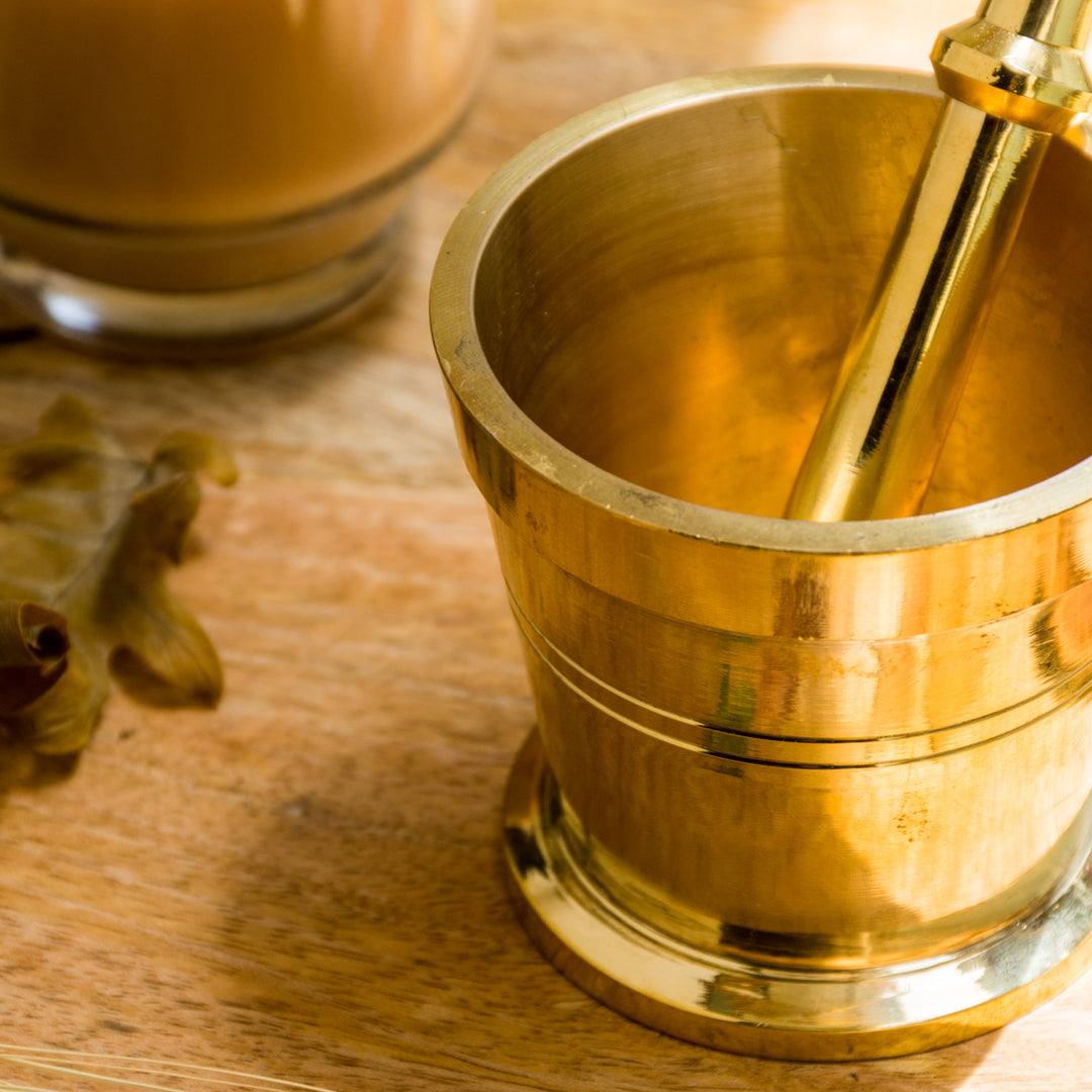 Brass Mortar and Pestle