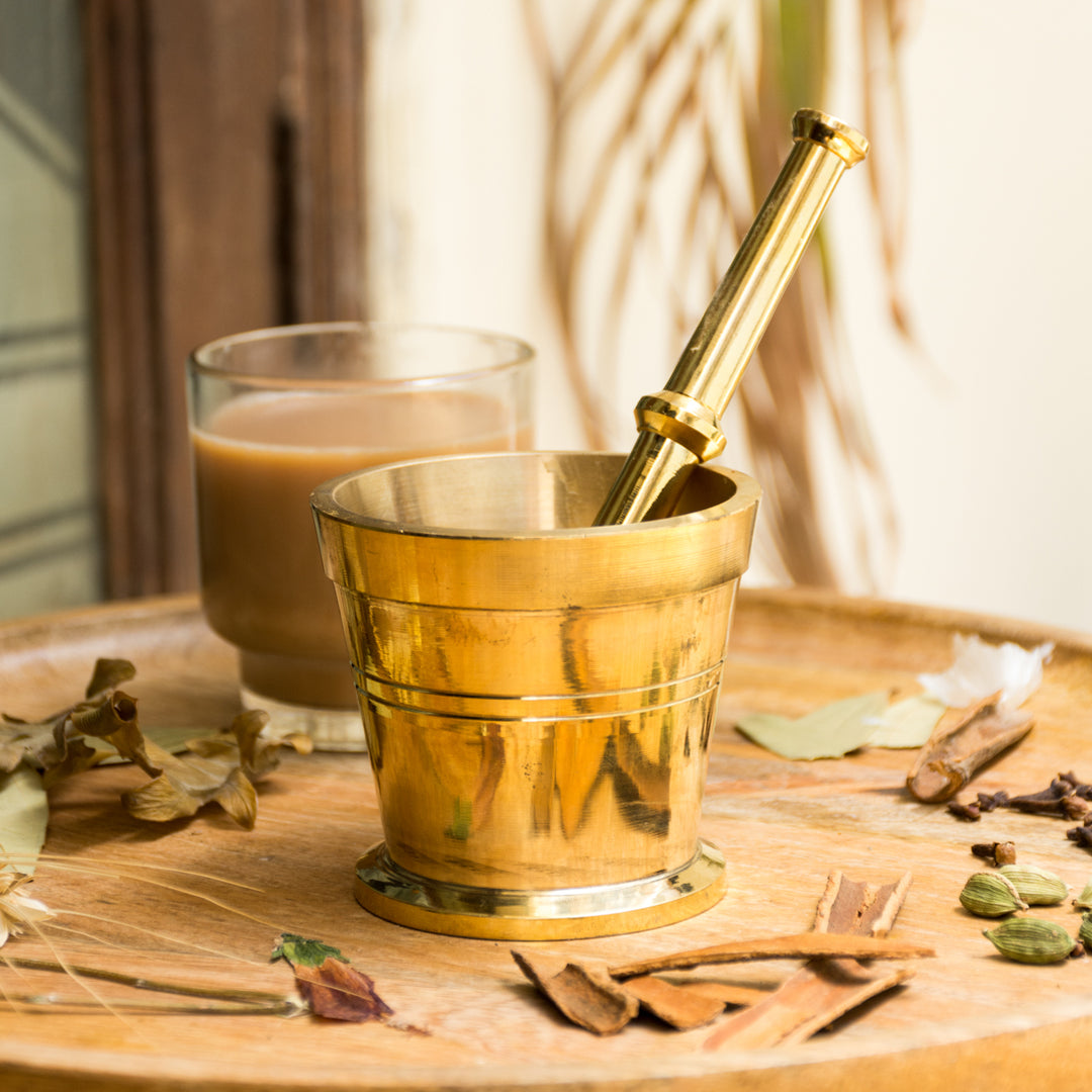 Brass Mortar and Pestle