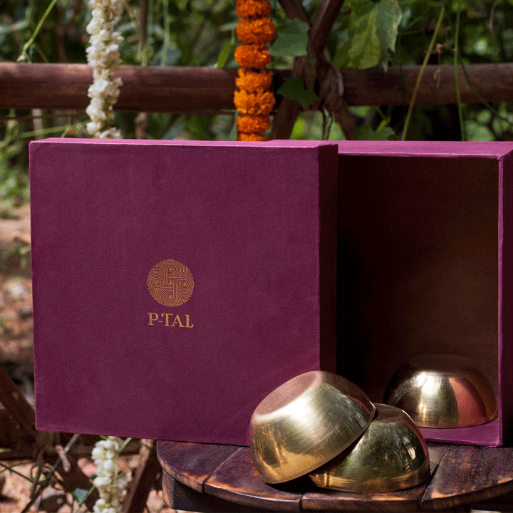 Brass Bowl Set with spoons